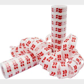 Serpentiner - 2 Ruller Hvid Med Flag - Scanseason