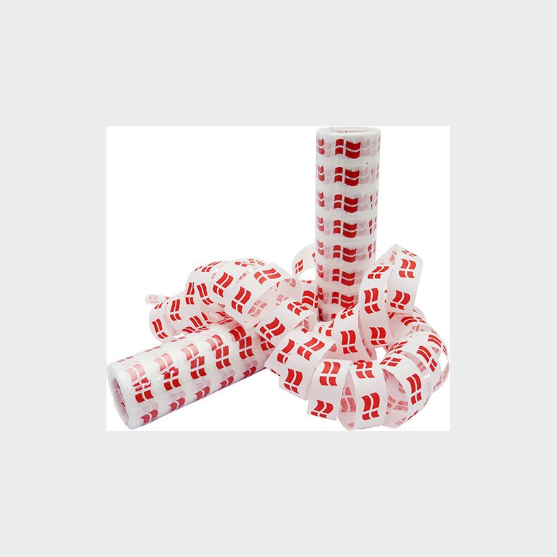 Serpentiner - 2 Ruller Hvid Med Flag - Scanseason