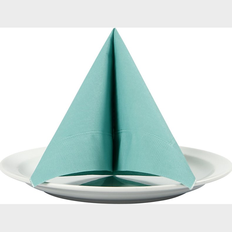 Servietter - Lys Turkis - Hvid - 20 Stk