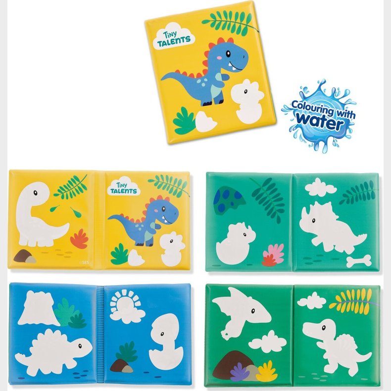 Ses Creative - Badeleg Farv Med Vand Dino Badebog - (s13215) - Bog
