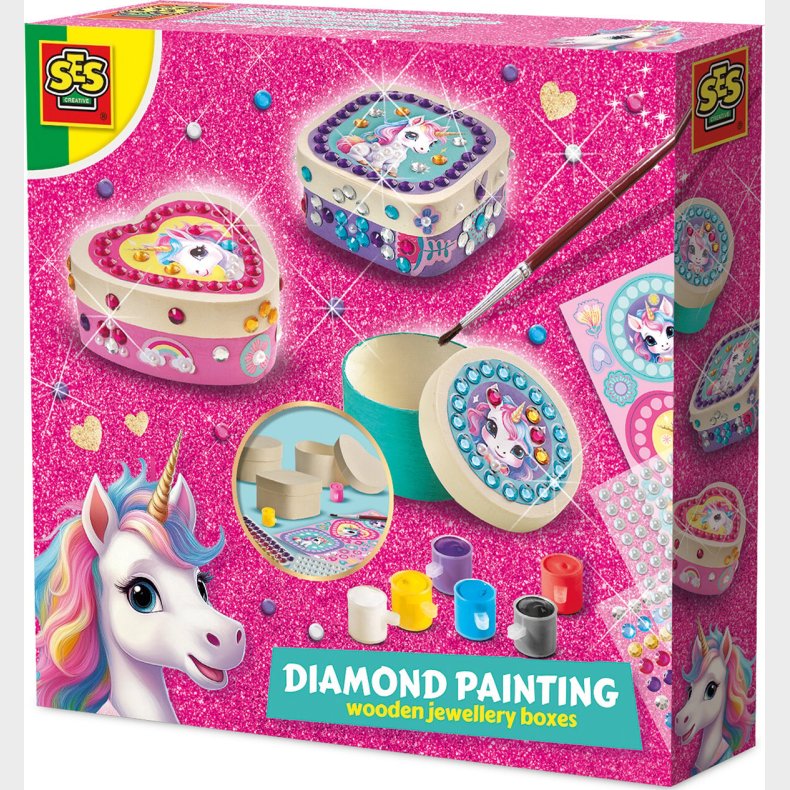 Ses Creative - Diamantmosaik Smykkeskrin Med Enhj�rning - (s14138)