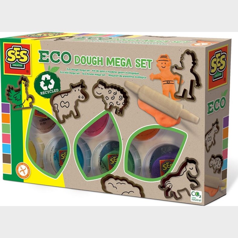 Ses Creative - Eco Modellervoks St Inklusiv Udstikkere - 7 X 90 G