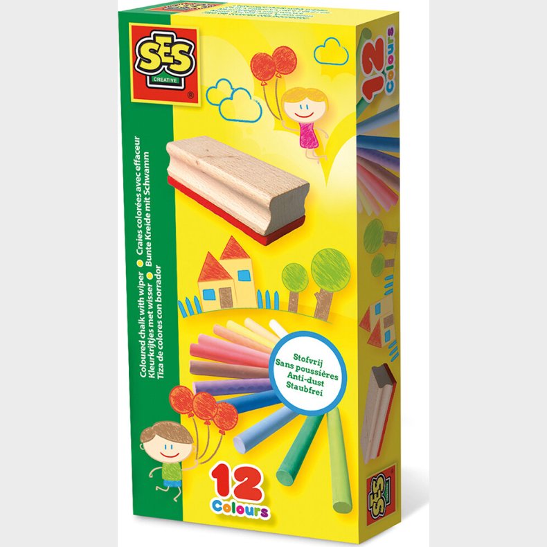 Ses Creative - Farvekridt Med Tavlevisker