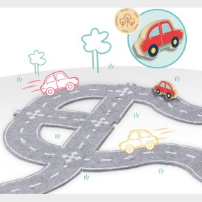 Ses Creative - Filt Vejbane Med Bil 40 Dele