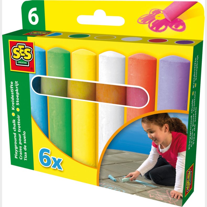 Ses Creative - Gadekridt - 6 Stk Farvede