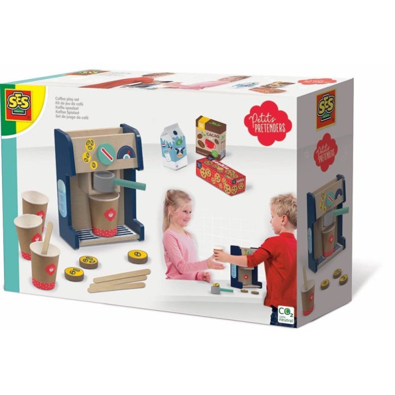 Legetjs Kaffemaskine I Tr - Inkl. Tilbehr - Ses Creative