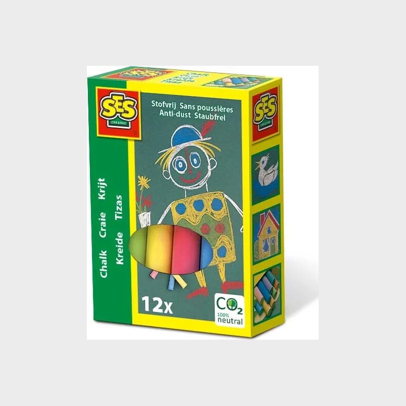 Ses Creative - Kridt - 12 Stk Farvede