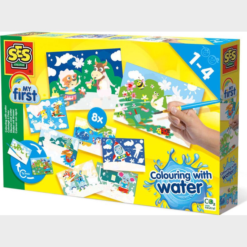 Ses Creative - Min Frste - Farv Med Vand - Skjulte Dyr