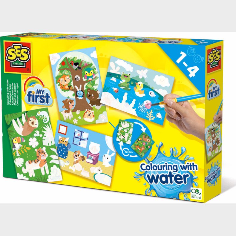 Ses Creative - Mit Frste - Maling Med Vandfarver - Skjulte Dyr