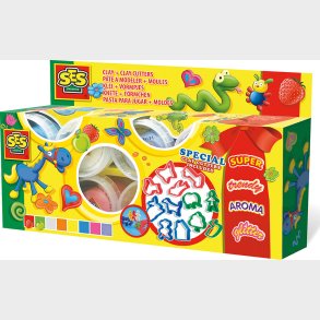 Ses Creative - Modellervoks - 8 Farver Med Confetti Og Glimmer