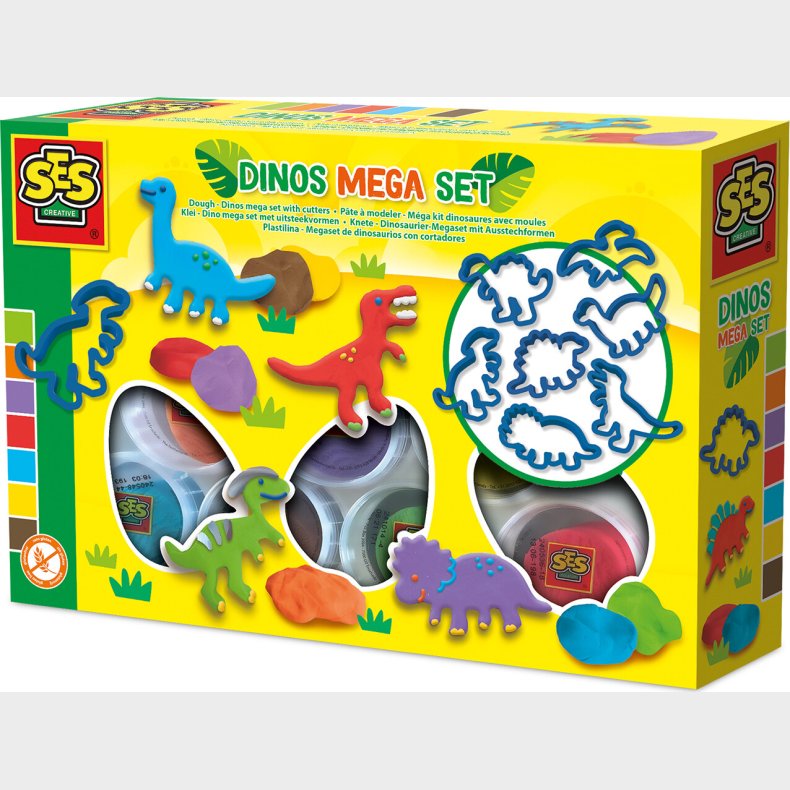 Ses Creative - Modellervoks - Dino Megast Med Udstikkere