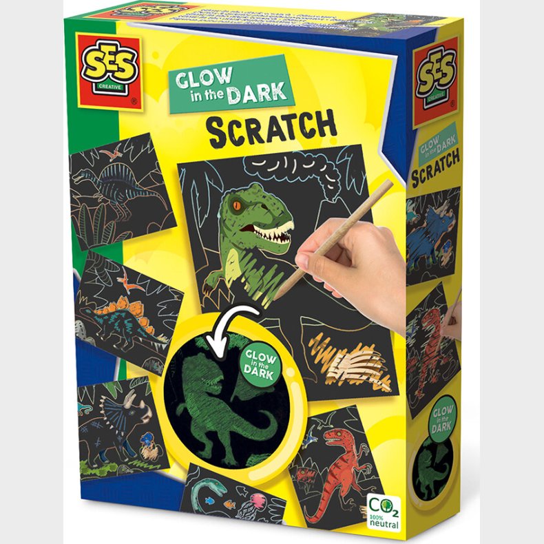 Ses Creative - Ridsekort - Selvlysende Dinosaurer