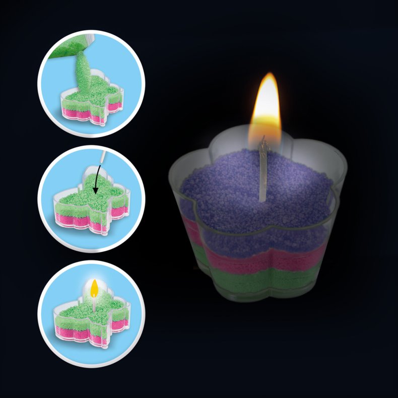 Ses Creative - Stearinlys - Sommerfugle Og Blomster