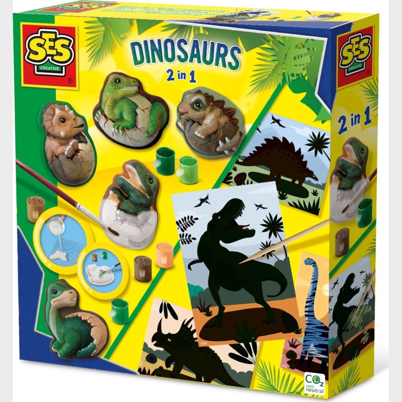 Ses Creative - Stb Og Mal St Med Skrabe Billeder - Dinosaur