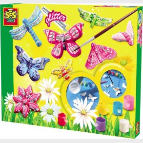 Ses Creative - St�b Og Mal S�t Til B�rn - Sommerfugle Med Glitter