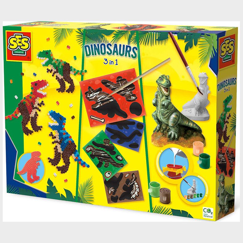 Ses Creative - Stb Og Mal - Dinosaurus 3 I 1