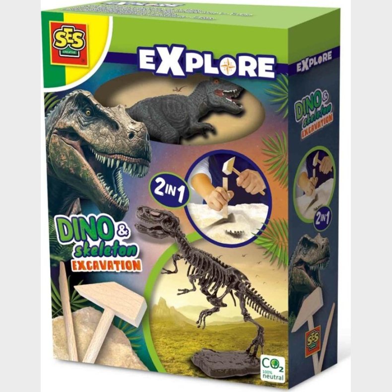 Ses Creative - Udhug - T-rex Og Skelet