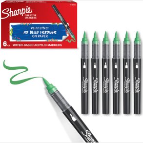 Sharpie - Creative Akryl Paint Marker - Penselspids - Smaragdgrn - 6 Stk