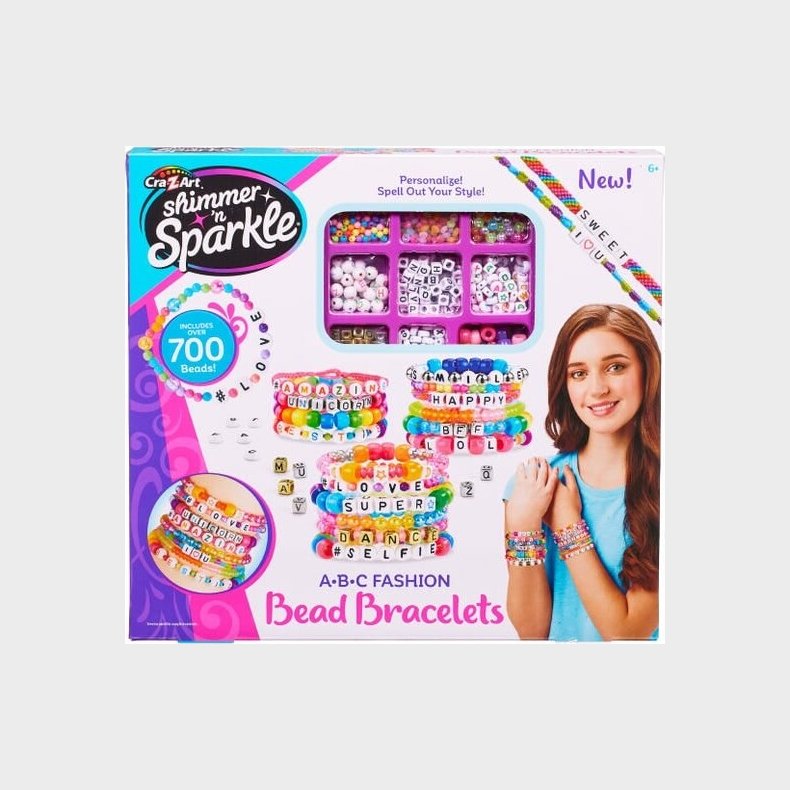 Shimmer N Sparkle - Bogstav Perler Til Armb�nd - Diy S�t Til B�rn