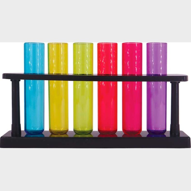 Shots R�r / Test Tubes - 6 Farver Med Holder - Scanseason