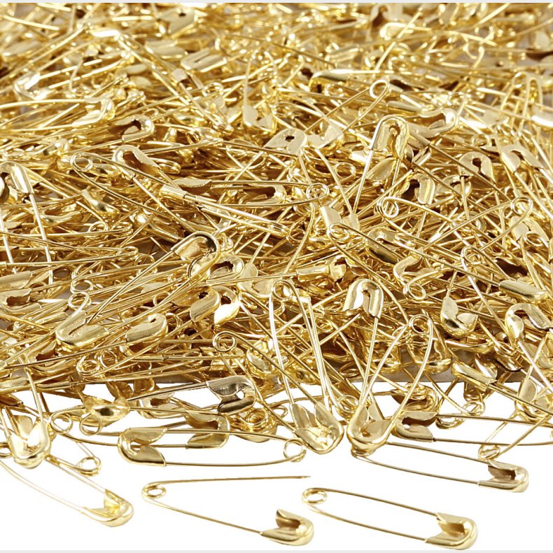 Sikkerhedsnle - L 22 Mm - Tykkelse 0,6 Mm - Guld - 500 Stk.