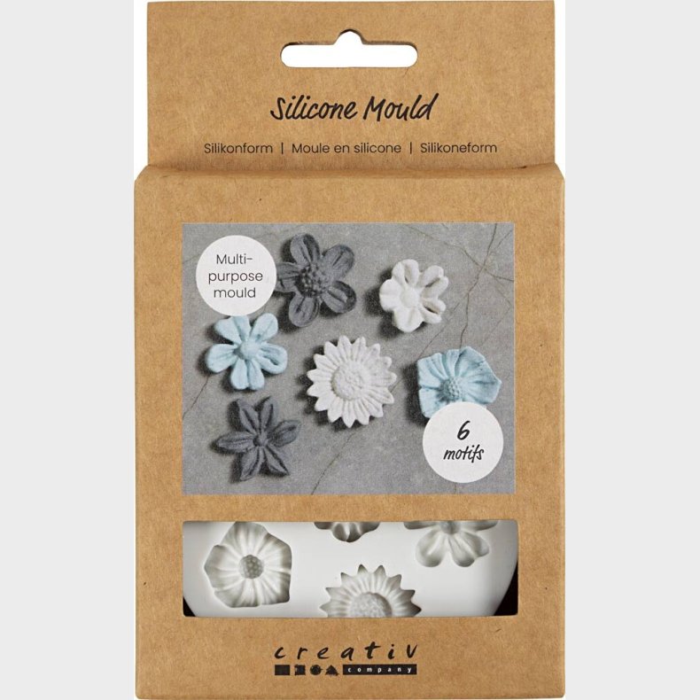 Silikoneform - Blomst - H 0,5 Cm - L 1,5-2,5 Cm - 1 Stk.