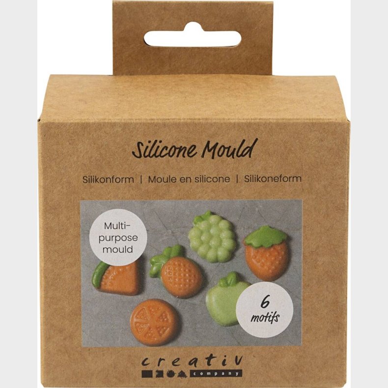 Silikoneform - Frugt - H 1,8 Cm - L 4,5-6 Cm - 6stk.