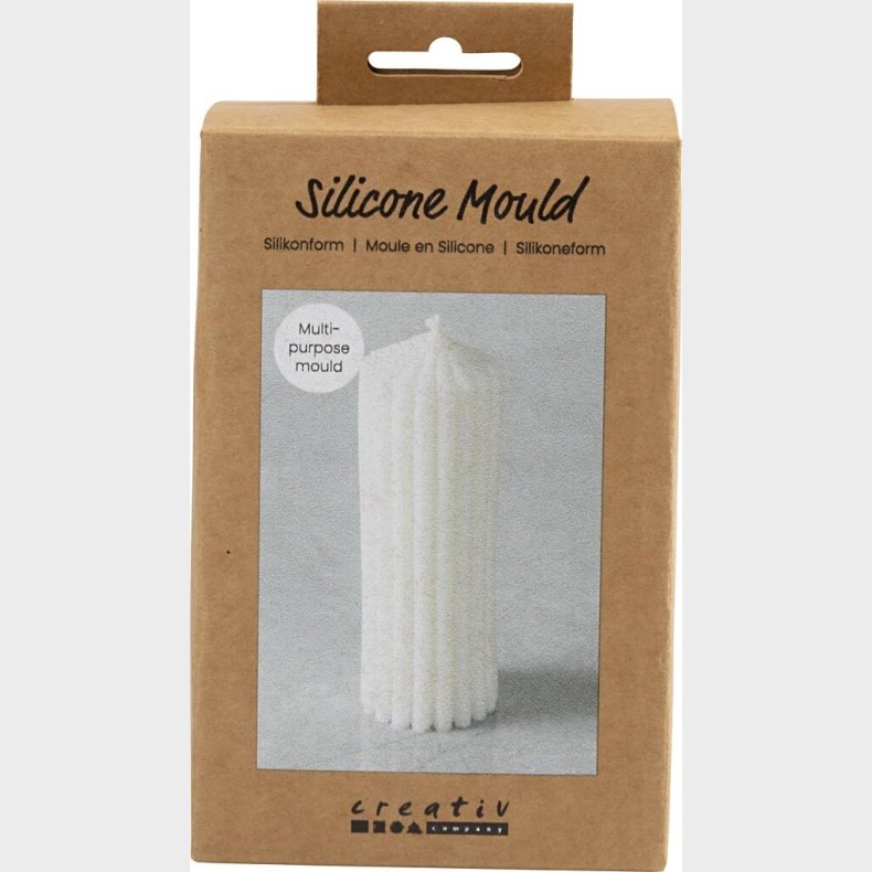 Silikoneform Til Lys Og Andet - Rillet Cylinder