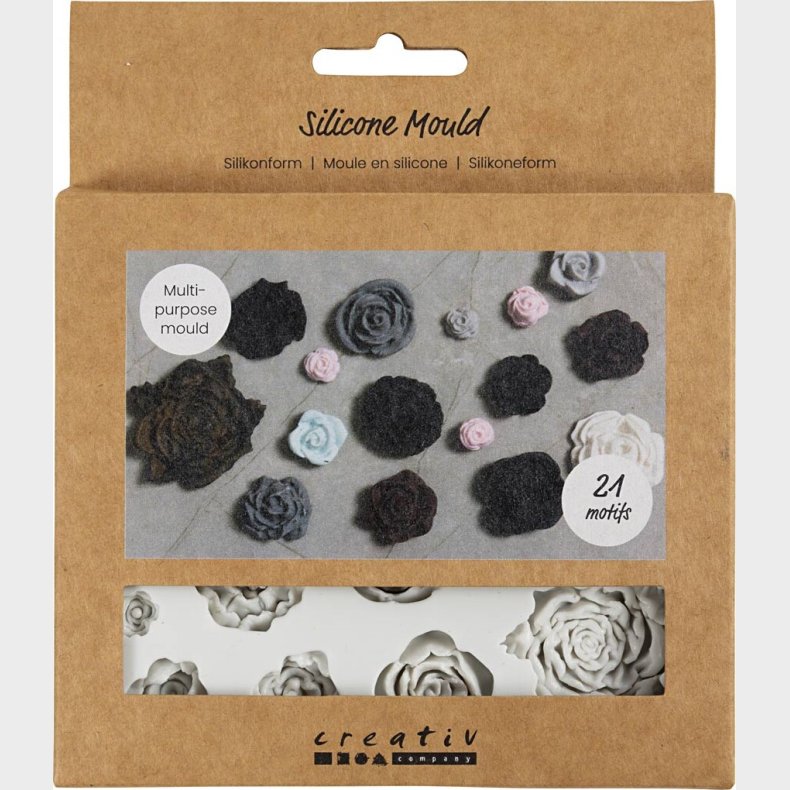 Silikoneform - Roser - H 0,5-1 Cm - L 0,8-4 Cm - 1 Stk.