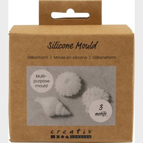 Silikoneform - Spindsvin - Konkylie - Musling - H 1,5-2 Cm -  3,5-6 Cm - 3stk.