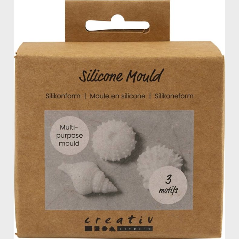 Silikoneform - Spindsvin - Konkylie - Musling - H 1,5-2 Cm -  3,5-6 Cm - 3stk.