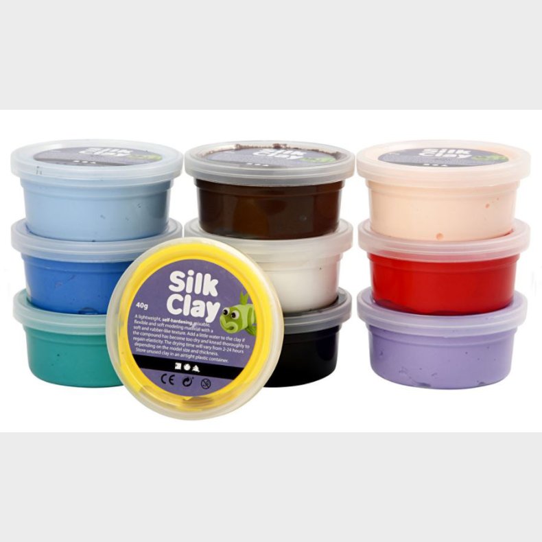 Silk Clay 10 x 40 gr. - Basisfarver