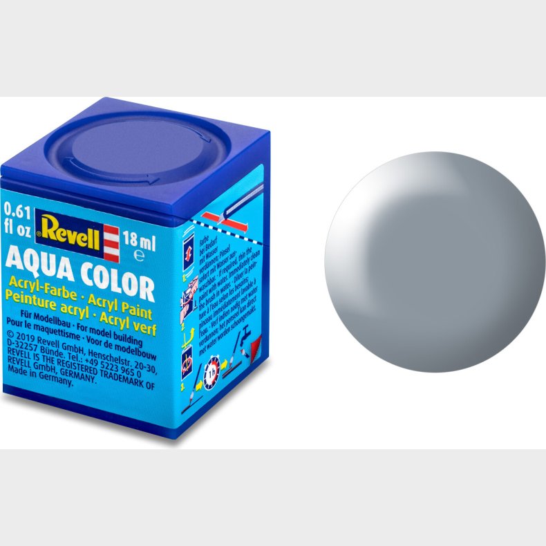 Revell - Maling - Aqua Color Silk Grey Acrylic - Ral 7001 - 18 Ml - 36374