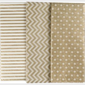 Silkepapir - 50x70 Cm - 17 G - Guld - 6 Ark