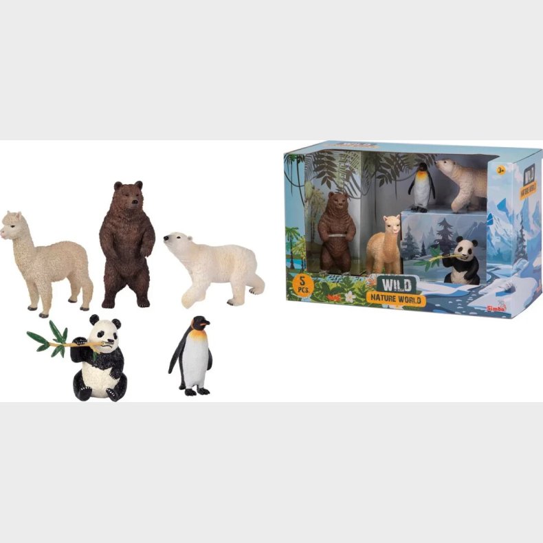 Vilde Dyr Leget�j S�t - Nature World - Simba Toys - 5 Stk