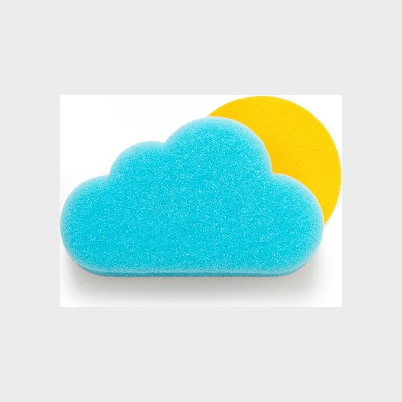 Kikkerland - Skuresvamp Med Holder - Sky