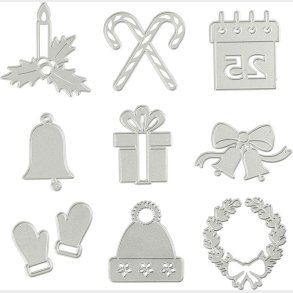 Prge- Og Skreskabelon - Julemotiver -  2-6,5 Cm