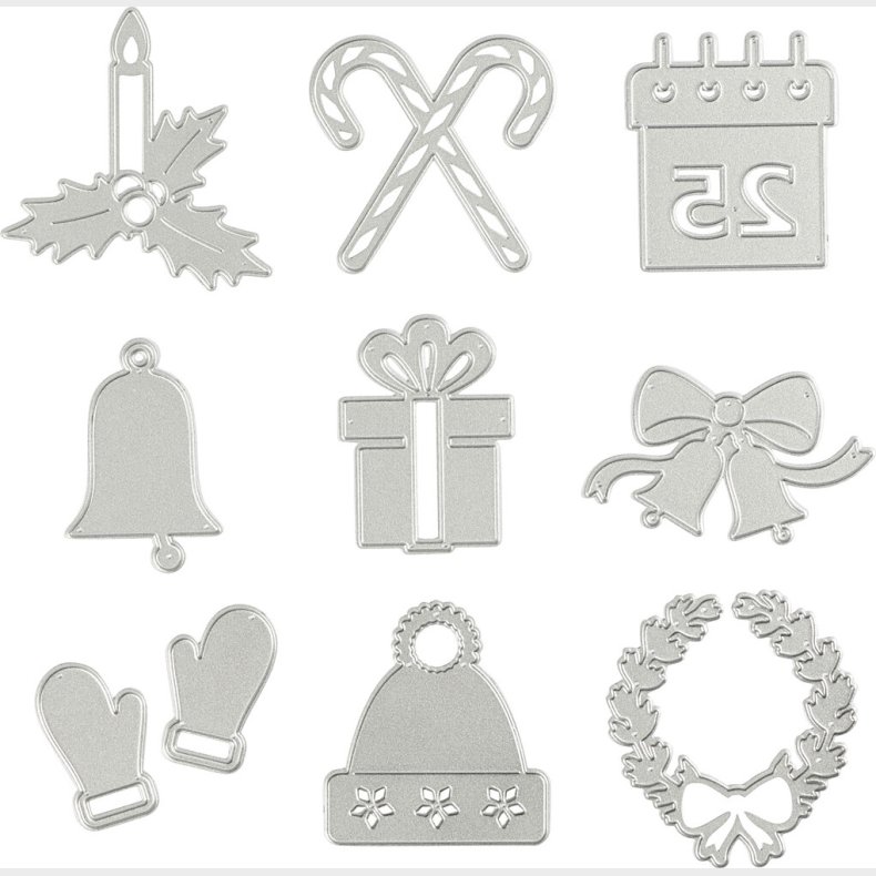 Prge- Og Skreskabelon - Julemotiver -  2-6,5 Cm