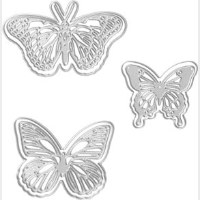 Prge- Og Skreskabelon - Sommerfugle - Str. 5x4,5+6,5x5+8x4,5 Cm