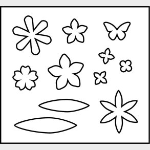 Skreskabelon - Blomster - Str. 14x15,25 Cm - Tykkelse 15 Mm