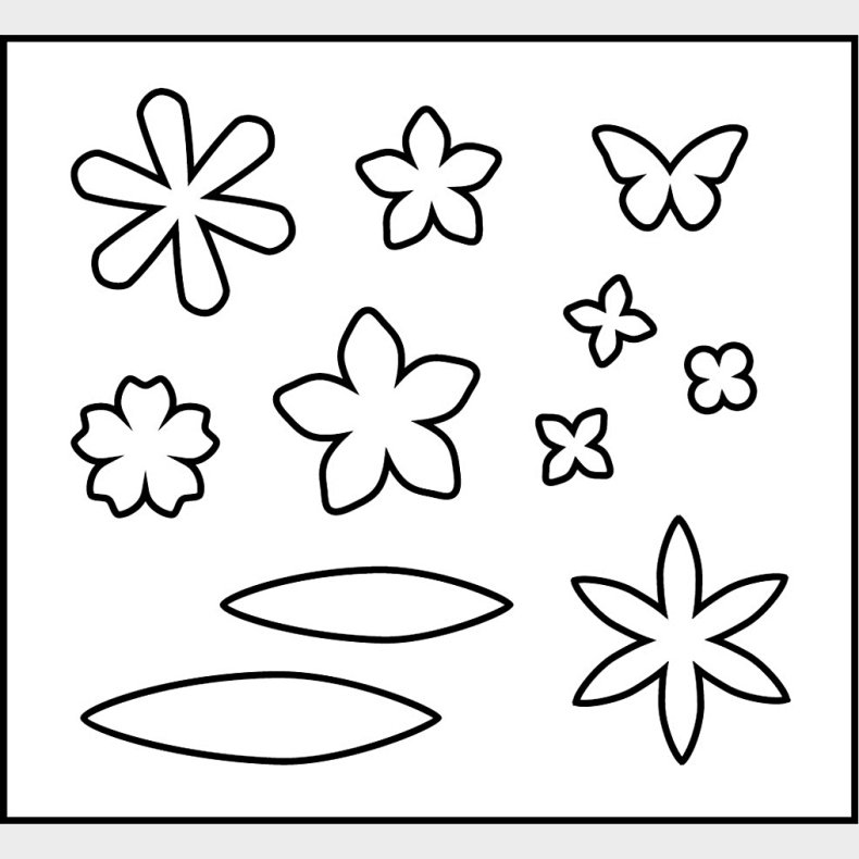 Skreskabelon - Blomster - Str. 14x15,25 Cm - Tykkelse 15 Mm