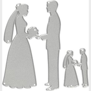 Skreskabelon - Brudepar - Str. 52x81+23x35 Mm