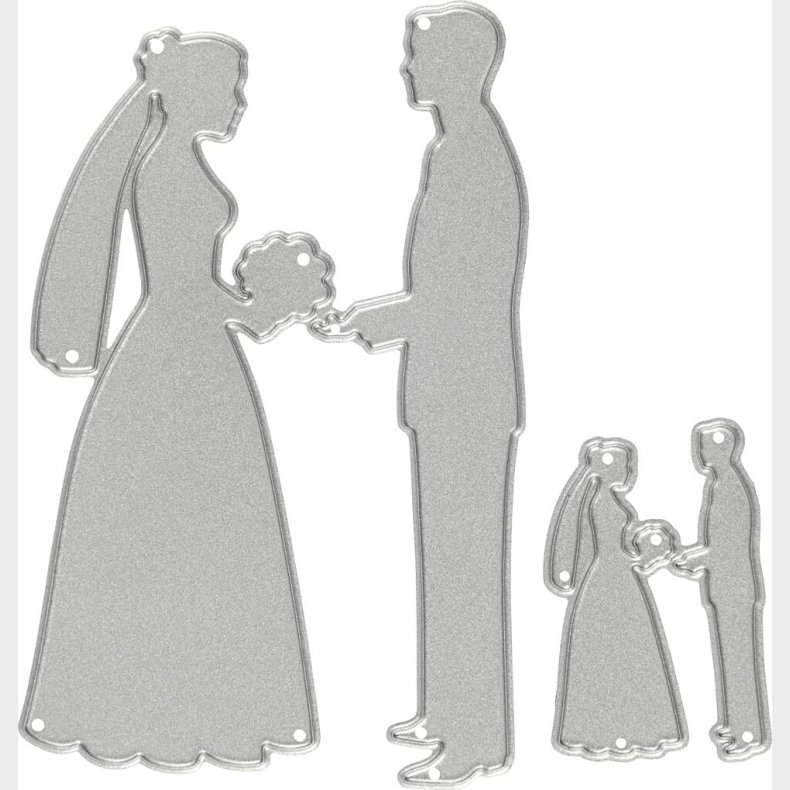 Skreskabelon - Brudepar - Str. 52x81+23x35 Mm
