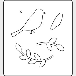 Skreskabelon - Fugl - Str. 14x15,25 Cm - Tykkelse 15 Mm