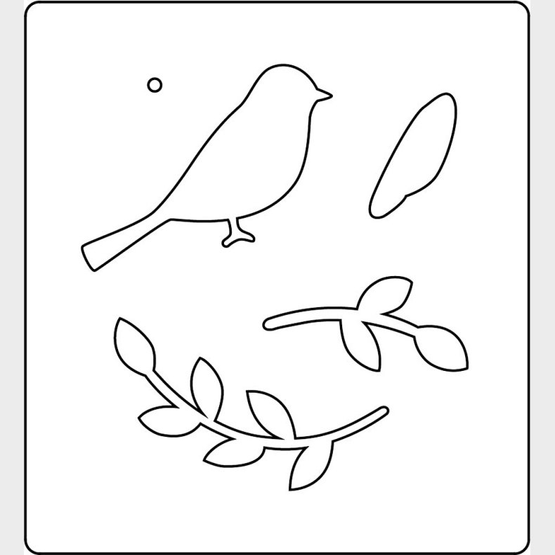 Skreskabelon - Fugl - Str. 14x15,25 Cm - Tykkelse 15 Mm