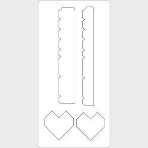 Skreskabelon - Hjerteboks - Str. 15,2x30,37 Cm - Tykkelse 15 Mm - 1 Stk.