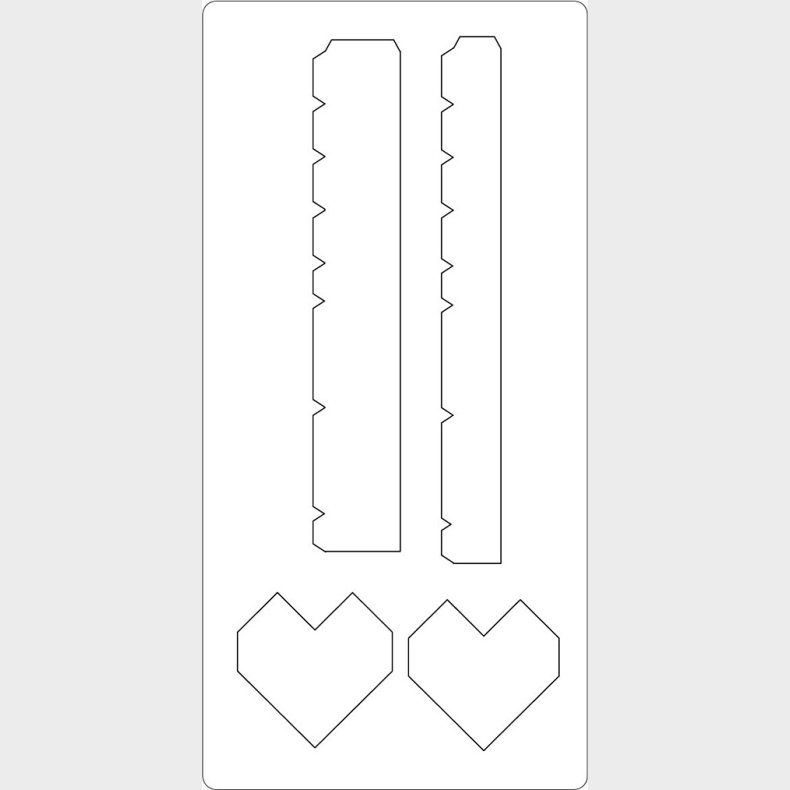 Skreskabelon - Hjerteboks - Str. 15,2x30,37 Cm - Tykkelse 15 Mm - 1 Stk.