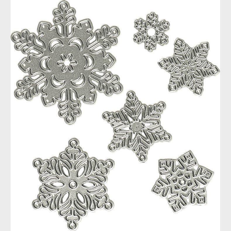 Skreskabelon - Snefnug -  2-6 Cm