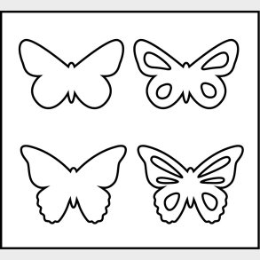 Skreskabelon - Sommerfugl - Str. 14x15,25 Cm - Tykkelse 15 Mm