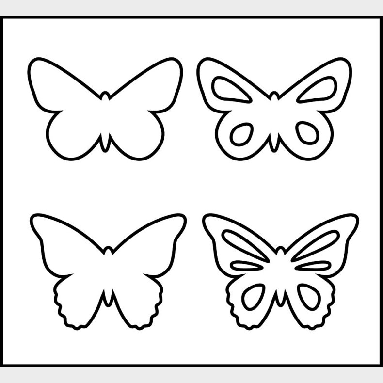 Skreskabelon - Sommerfugl - Str. 14x15,25 Cm - Tykkelse 15 Mm